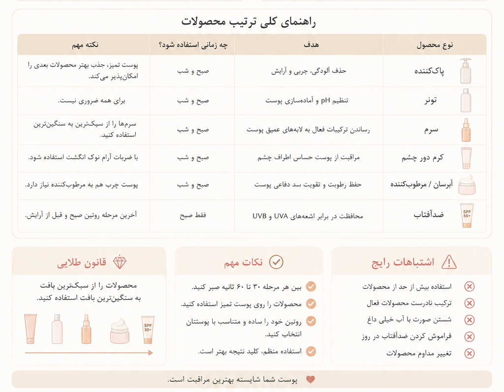 راهنمای کلی ترتیب محصولات